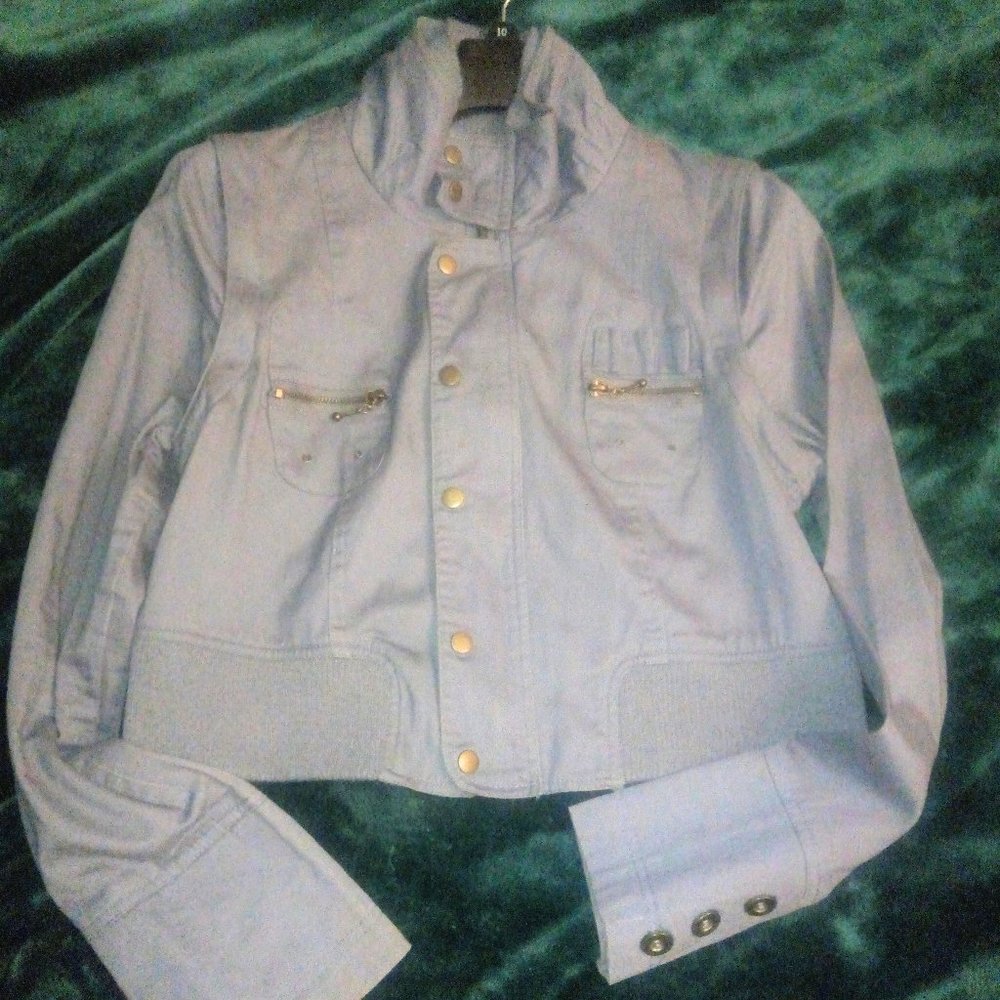 Ali & Kris Convertible Cropped Gray Jacket Sz L - Picture 15 of 15